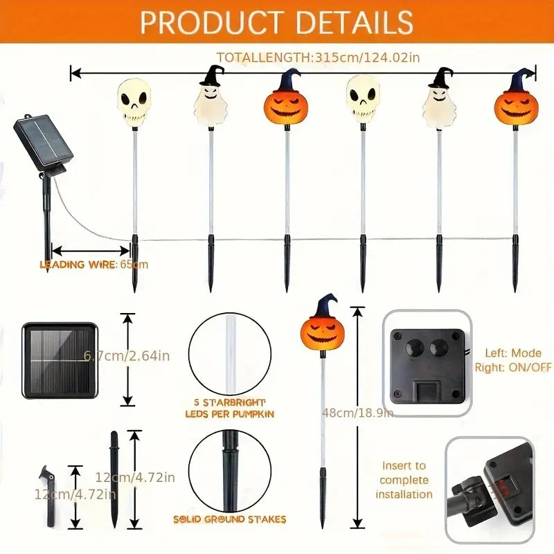 Solar Halloween Path Light Stakes, Set of 6, view 7