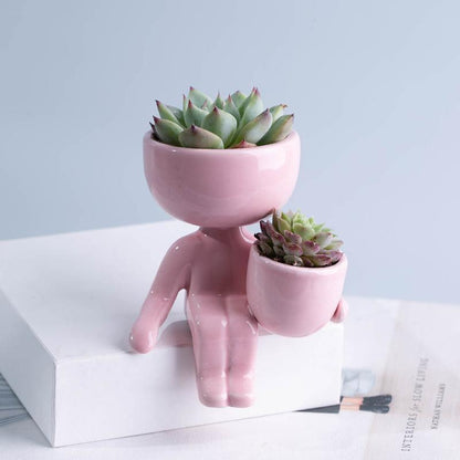 Little Person Ceramic Succulent Planter, Six Poses, view 19