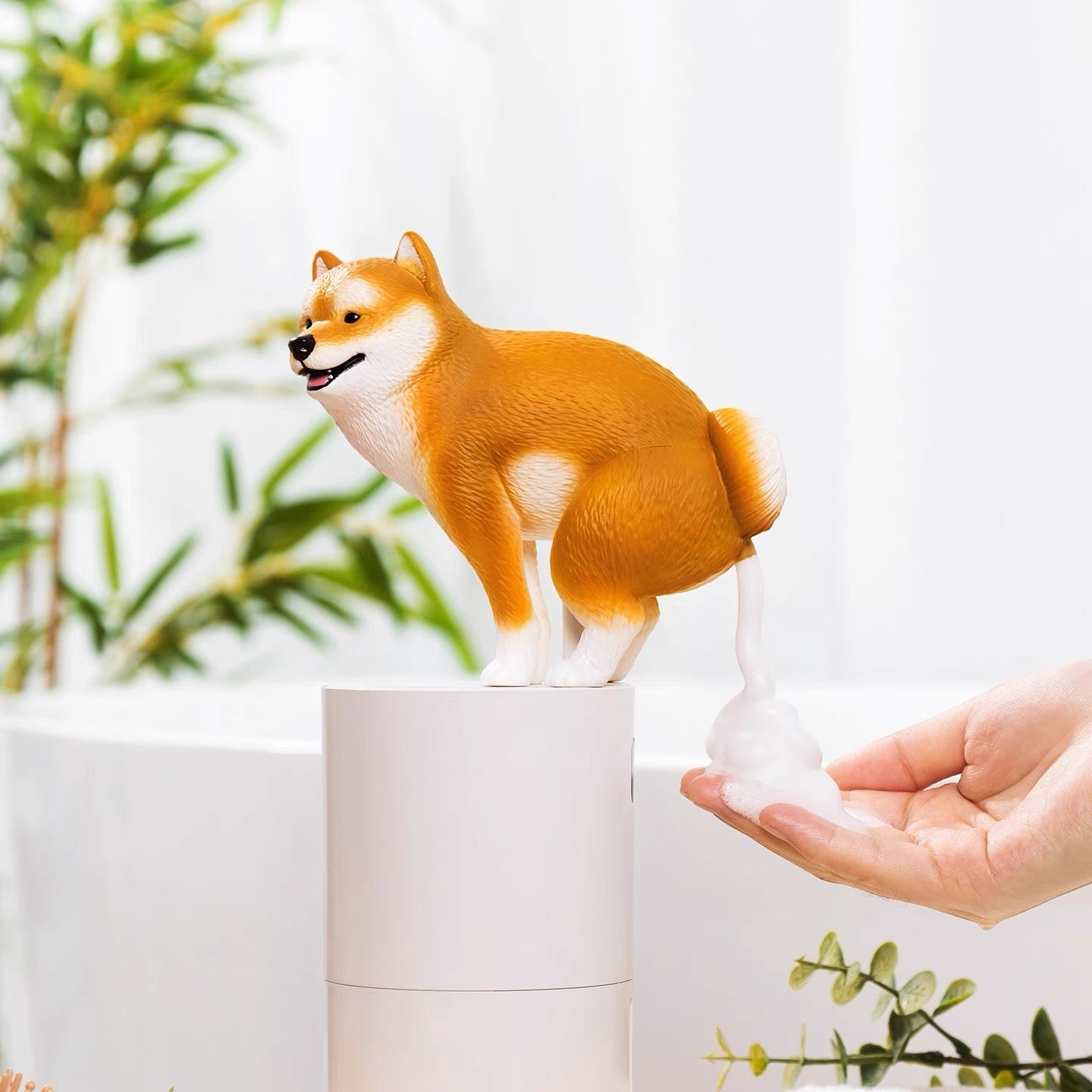 Shiba Inu Soap Dispenser for Kitchen or Bath, view 2