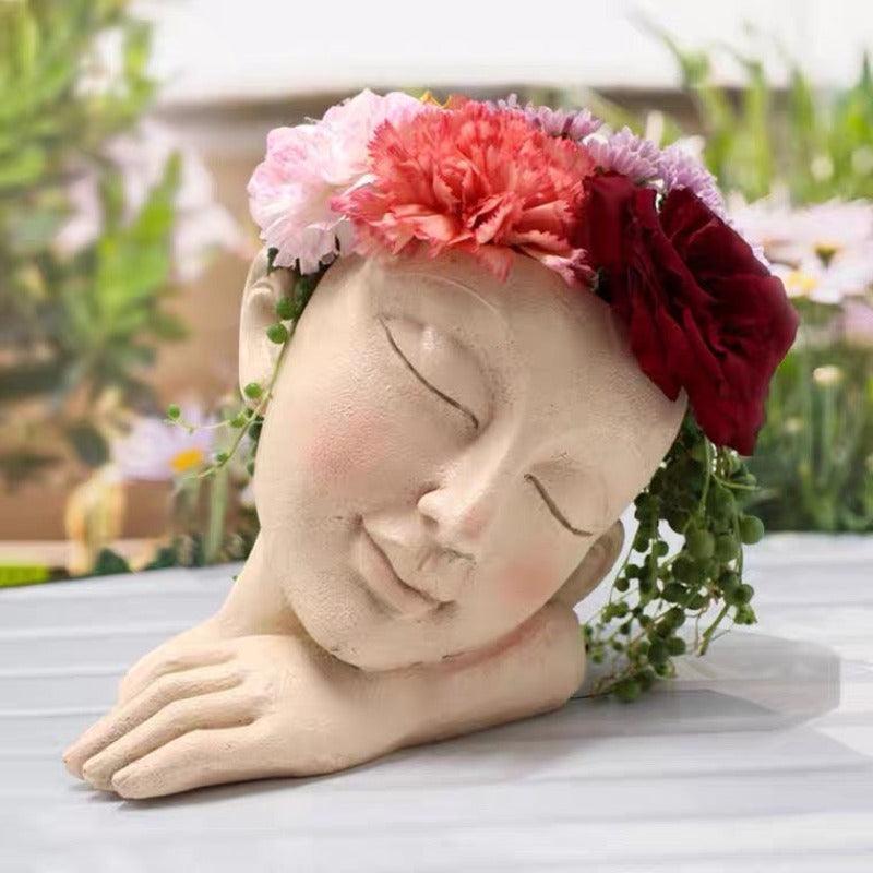 Sleeping Greek Face Planter in Recycled Resin