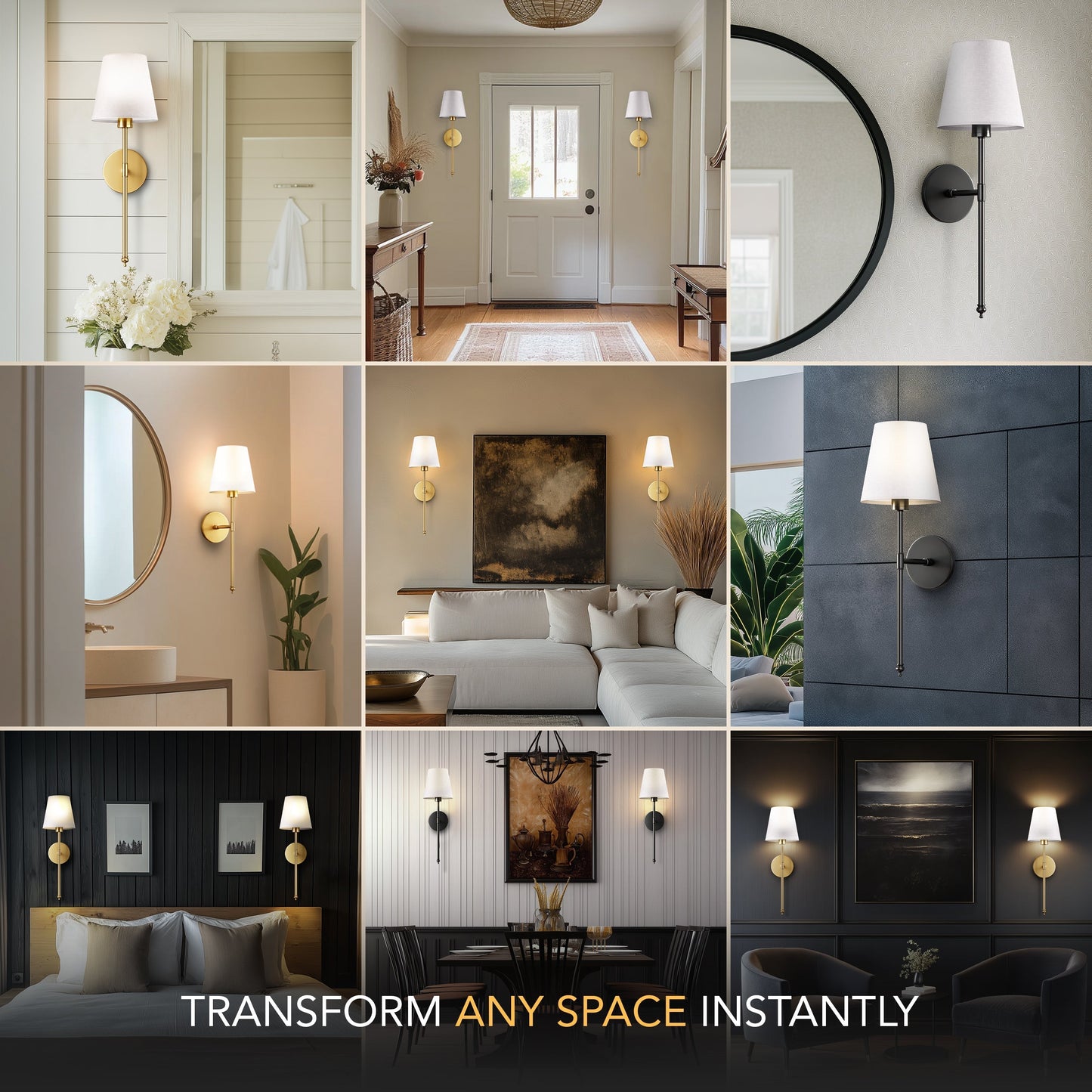 Wireless Wall Sconces, Set of 2, Three Finishes, view 7