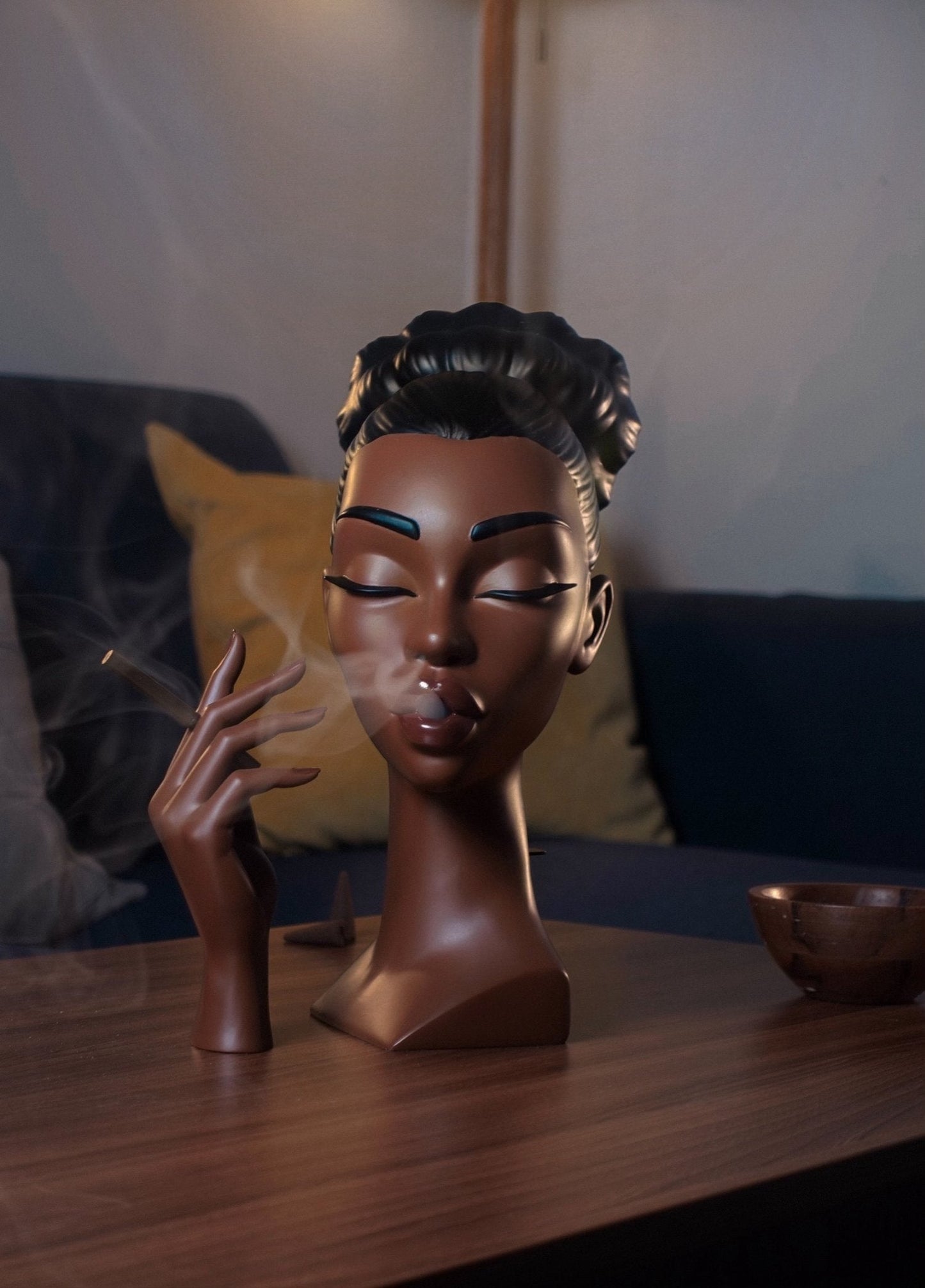 Incense Cone Burner, Resin Bust of a Woman