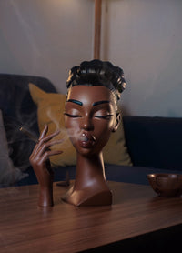 Incense Cone Burner, Resin Bust of a Woman