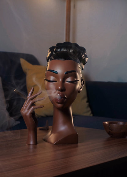 Incense Cone Burner, Resin Bust of a Woman