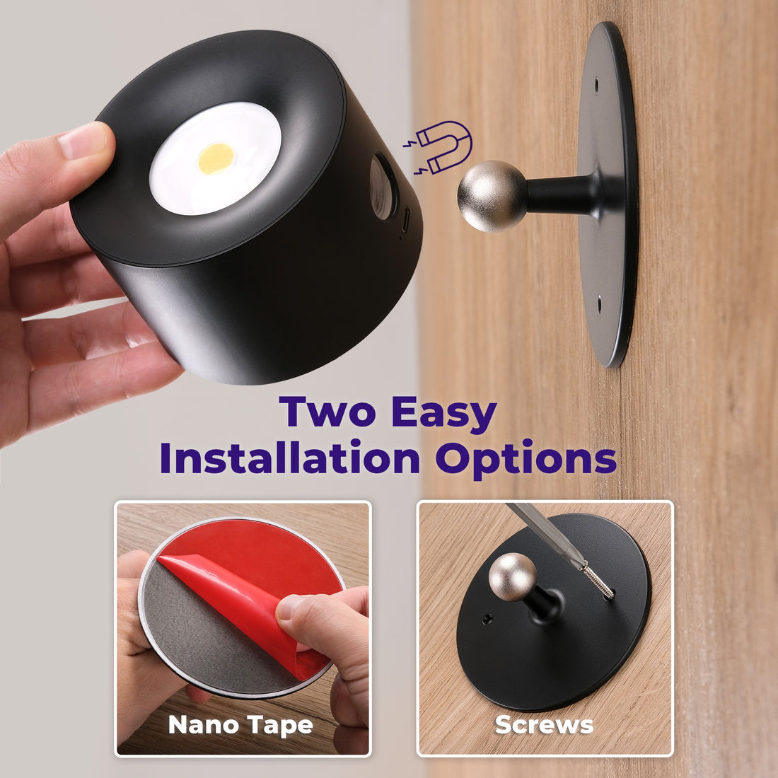 Magnetic Wall Light, Rechargeable, 360 Degree Head, view 6