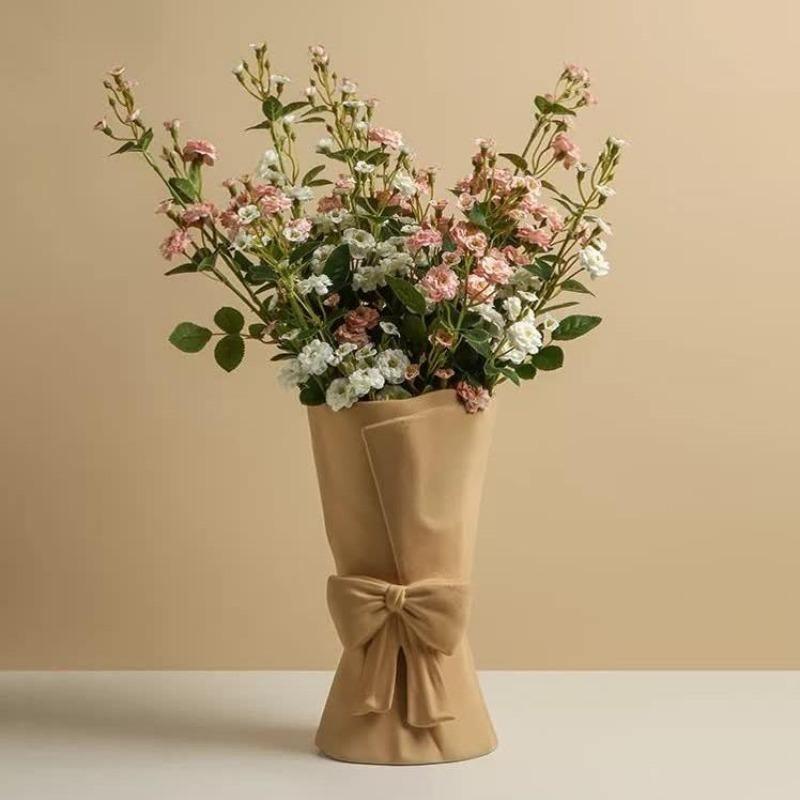 Bowknot Relief Porcelain Vase, Three Colors, view 4