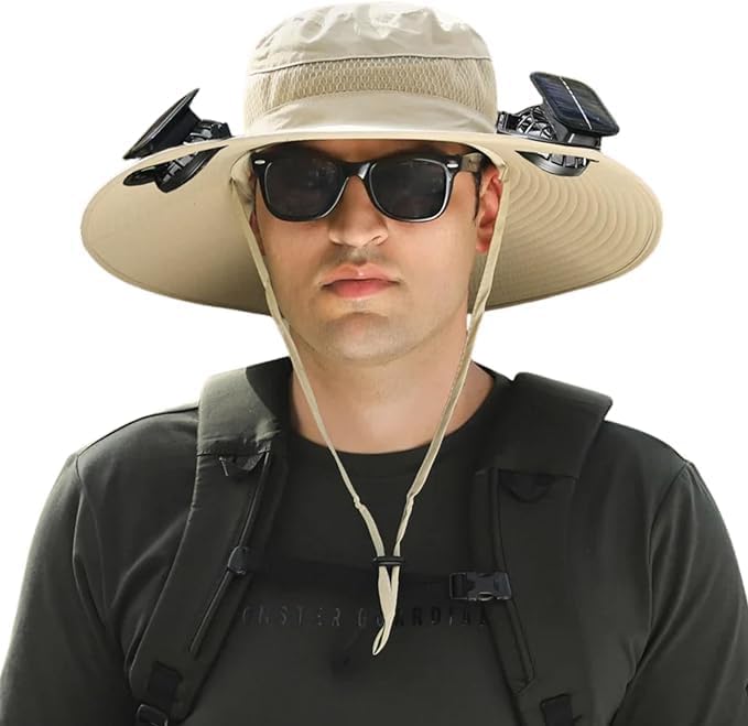 Solar Fan Sun Hat with Wide Brim, One Size, view 10
