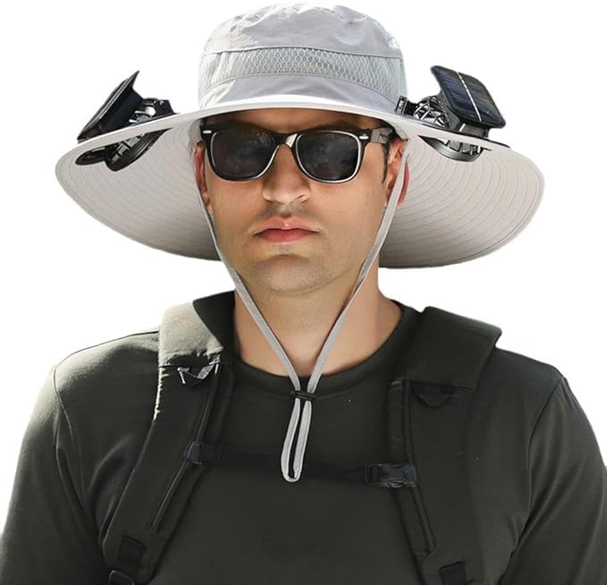 Solar Fan Sun Hat with Wide Brim, One Size, view 12