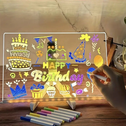 LED Light Up Drawing Board with 7 Neon Pens, view 2