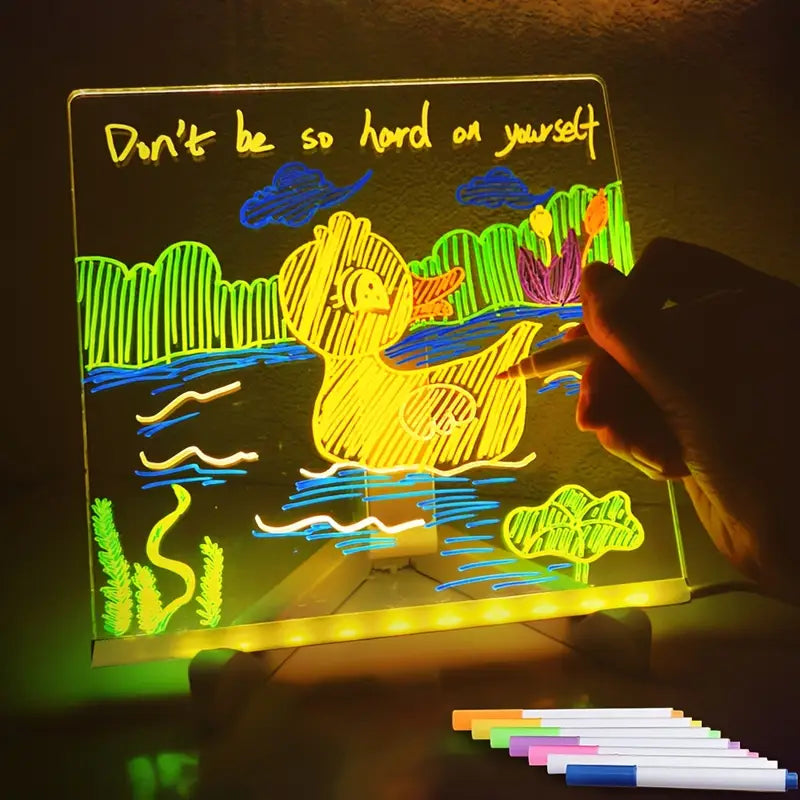 LED Light Up Drawing Board with 7 Neon Pens, view 7