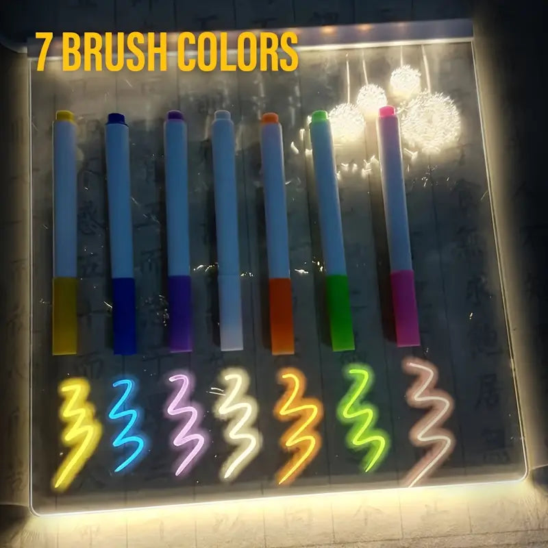 LED Light Up Drawing Board with 7 Neon Pens, view 8