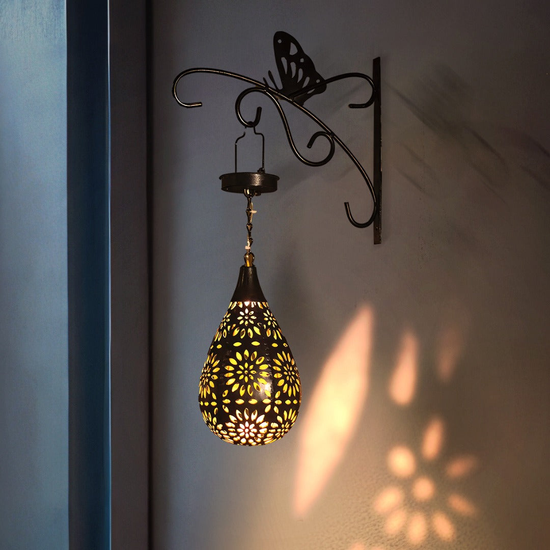 Solar Garden Lantern in Cut Stainless Steel