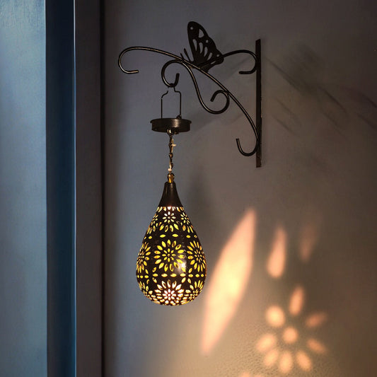 Solar Garden Lantern in Cut Stainless Steel