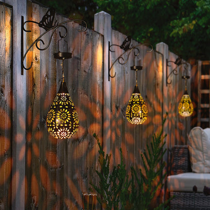 Solar Garden Lantern in Cut Stainless Steel, view 4
