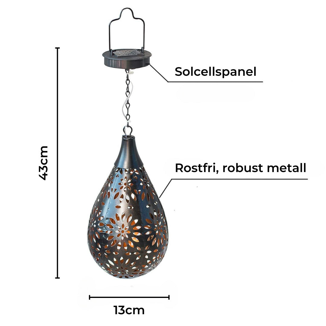 Solar Garden Lantern in Cut Stainless Steel, view 5