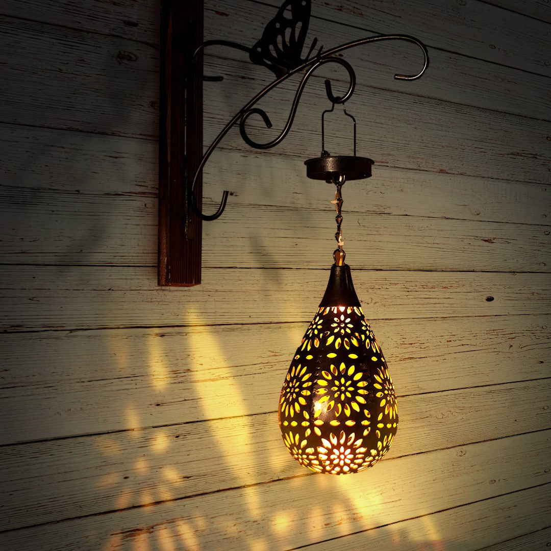 Solar Garden Lantern in Cut Stainless Steel, view 6