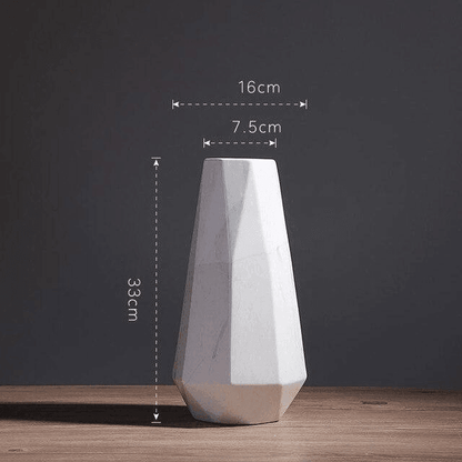 Faceted Ceramic Vases with a Marbled Finish, Five Sizes, view 18