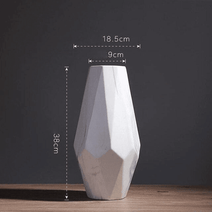 Faceted Ceramic Vases with a Marbled Finish, Five Sizes, view 20