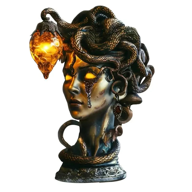 Medusa Head Resin Night Lamp with Amber Light, view 7