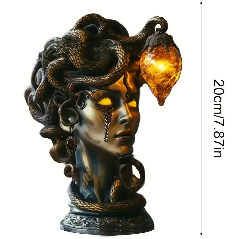 Medusa Head Resin Night Lamp with Amber Light, view 8