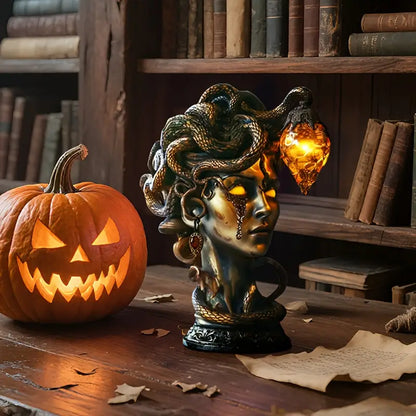 Medusa Head Resin Night Lamp with Amber Light, view 4