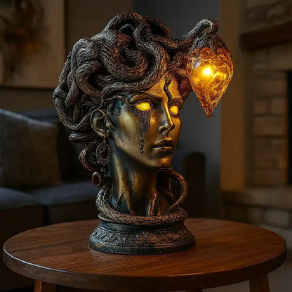 Medusa Head Resin Night Lamp with Amber Light, view 5