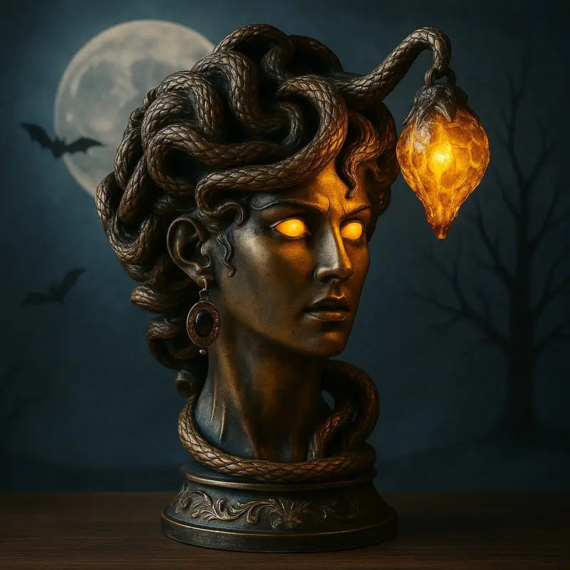 Medusa Head Resin Night Lamp with Amber Light, view 6