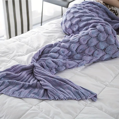 Knitted Mermaid Tail Blanket, Two Sizes