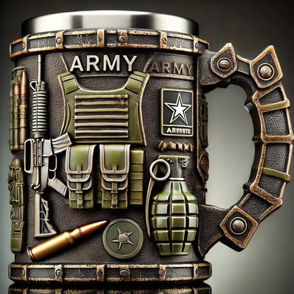 Sculpted Military Tankard Mug with Steel Liner, view 2