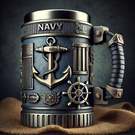Sculpted Military Tankard Mug with Steel Liner