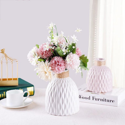 Textured Ceramic Vase with Origami Fold Pattern, view 5