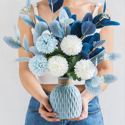 Textured Ceramic Vase with Origami Fold Pattern, view 4