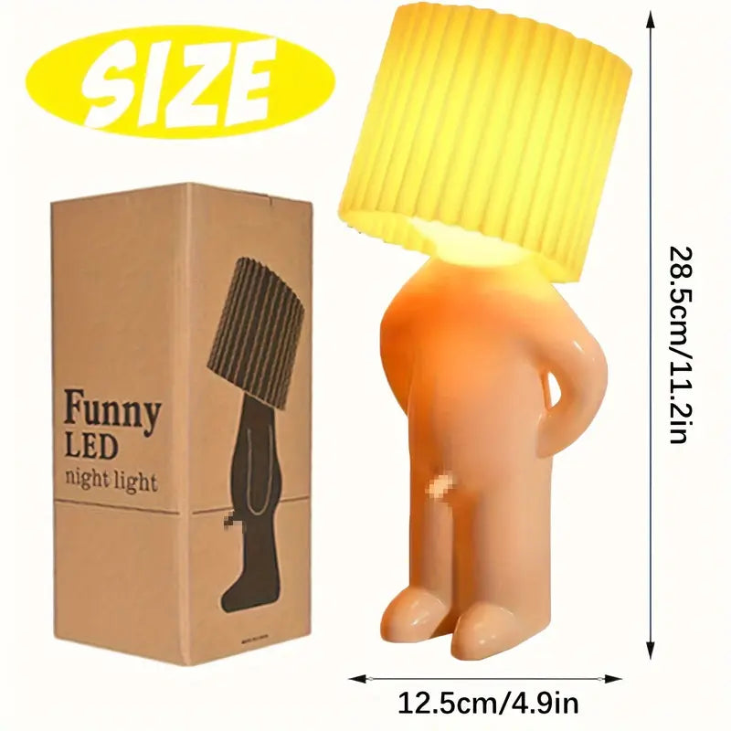 Novelty Naked Man Table Lamp with Pleated Shade, view 9