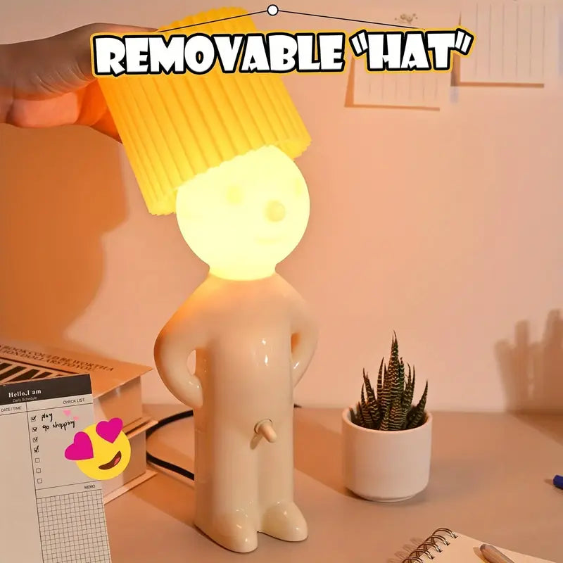 Novelty Naked Man Table Lamp with Pleated Shade, view 6