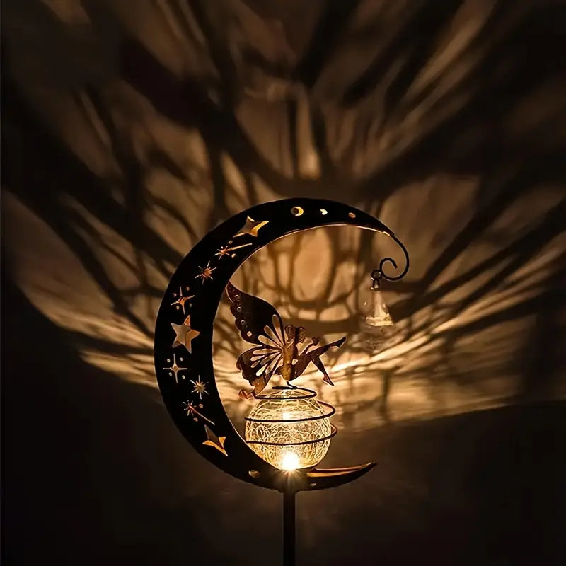 Solar Fairy on a Crescent Moon Garden Stake Light, view 10