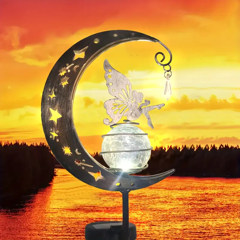 Solar Fairy on a Crescent Moon Garden Stake Light, view 3