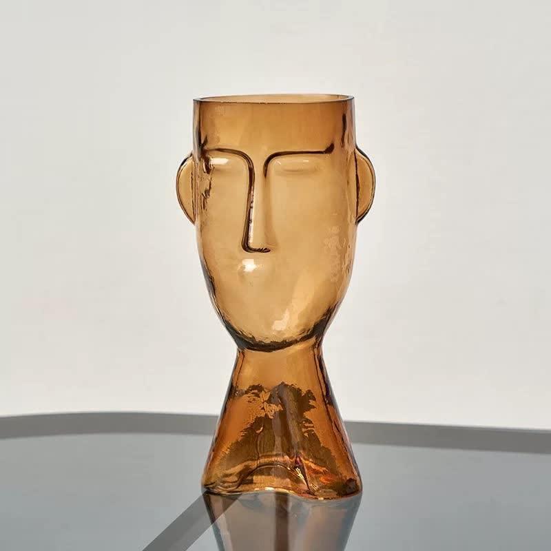 Handblown Glass Face Vase, Small 9.3 in or Large 12.5 in, view 2