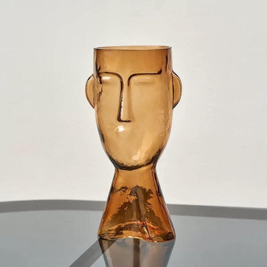 Handblown Glass Face Vase, Small 9.3 in or Large 12.5 in, view 2