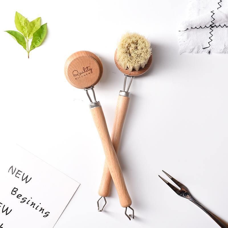 Wood Dish Brush with Replaceable Head