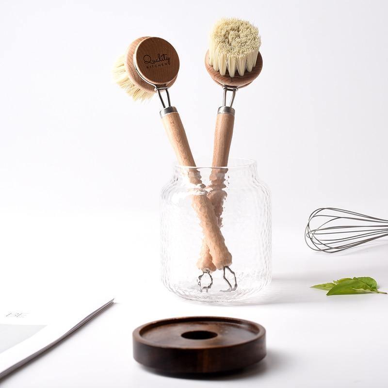 Wood Dish Brush with Replaceable Head, view 3