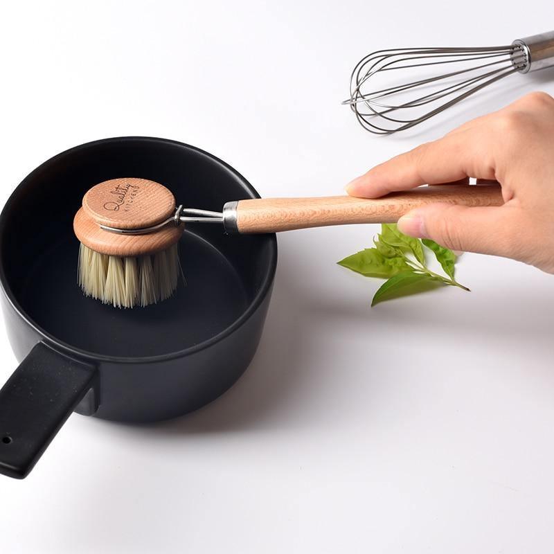Wood Dish Brush with Replaceable Head, view 6