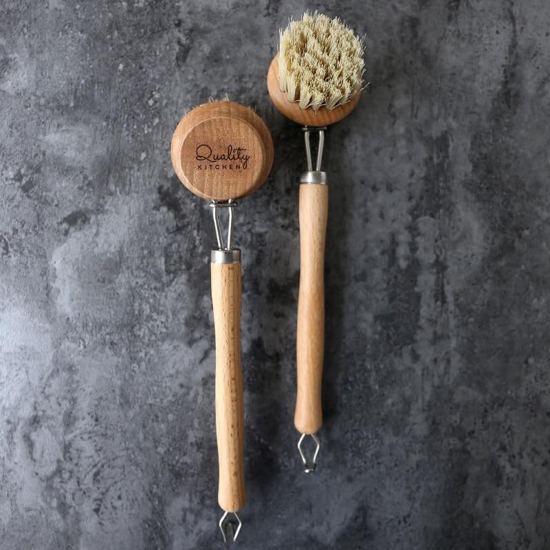 Wood Dish Brush with Replaceable Head, view 5