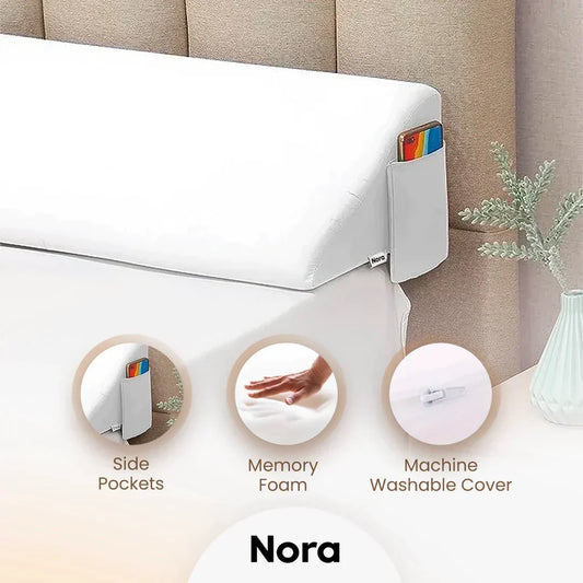 Headboard Gap Filler Wedge Pillow with Side Pockets, view 2