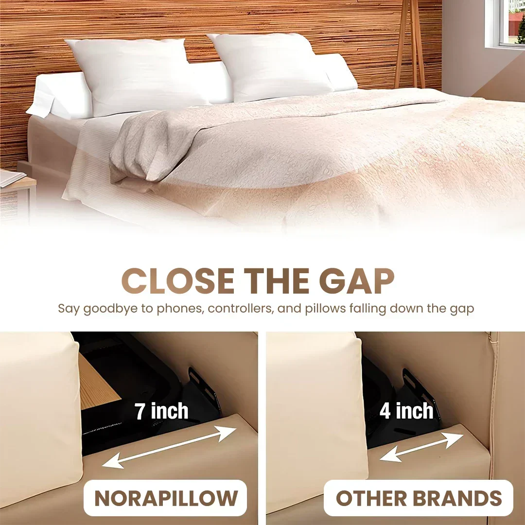 Headboard Gap Filler Wedge Pillow with Side Pockets, view 5
