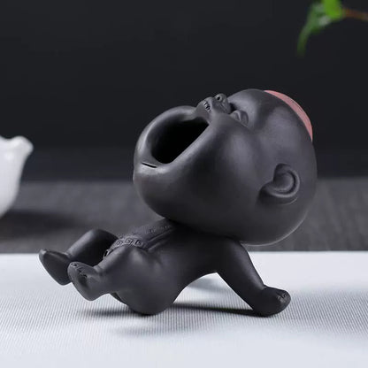 Yixing Clay Tea Strainer Figure, Brown or Black, view 4
