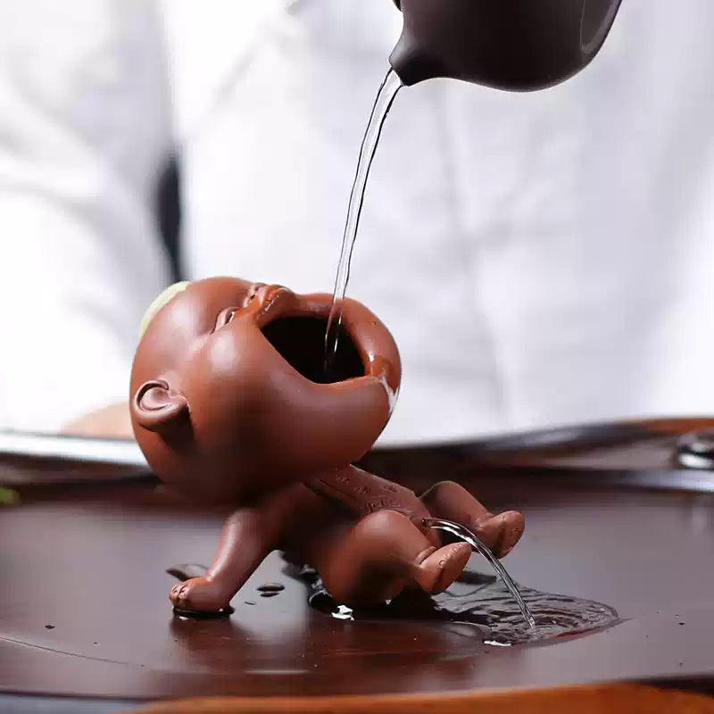 Yixing Clay Tea Strainer Figure, Brown or Black, view 3