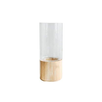 Green or Clear Glass Vase on a Wood Base, Five Sizes, view 16
