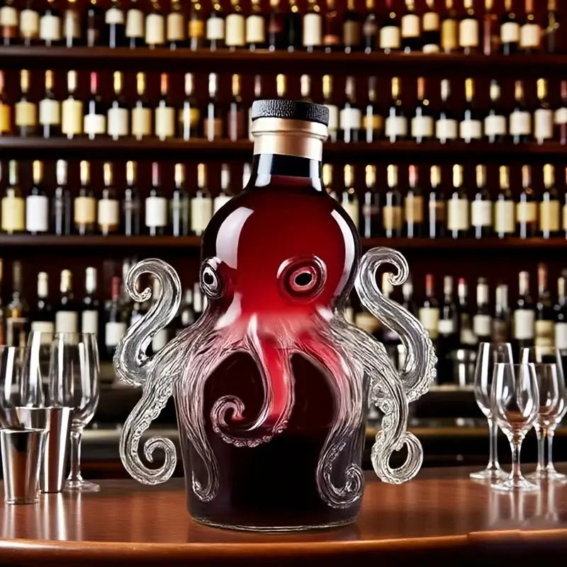 Small Octopus Glass Decanter with Resin Base, 10 oz, view 3