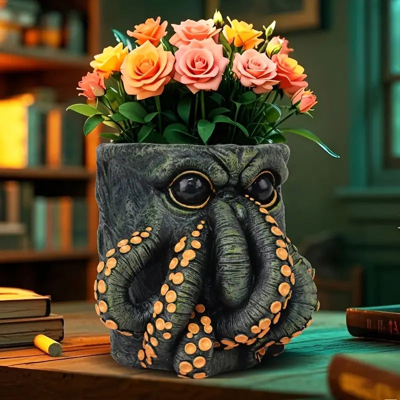 Octopus Tentacle Resin Planter with Drainage Holes, view 2