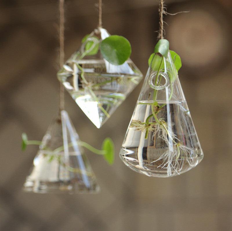 Hanging Glass Terrarium Vases, Set of 3